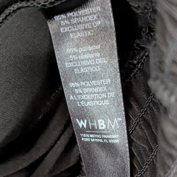 WHBM NWOT XXS Black Sleeveless Mock Neck Smoked Peplum Blouse Top - Picture 6 of 6
